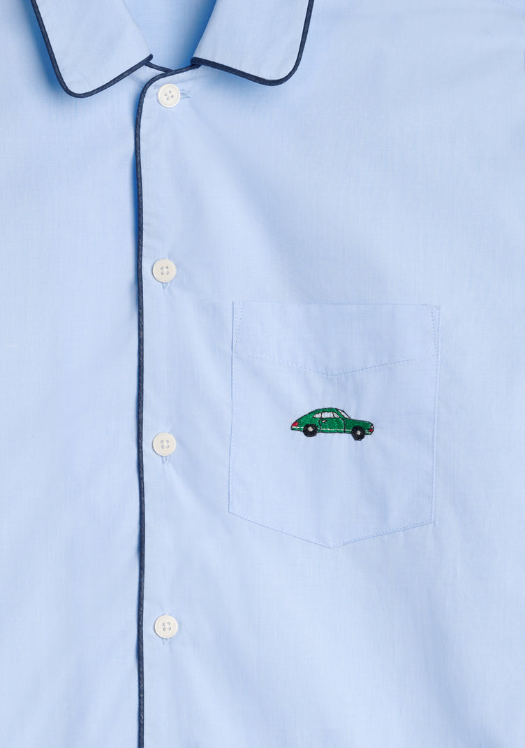 Collector's Edition Henry Pajama Set in Hand Embroidered Green Porsche